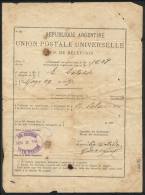 AVIS DE RECEPTION/Return Receipt Of A Registered Letter Sent From Bahia Blanca To Boston On 29/MAY/1899, Very... - Altri & Non Classificati