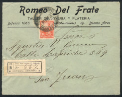 Cover Front Sent By Registered Mail From SUCURSAL SAN TELMO To San Juan In MAR/1905, Franked With 30c. Liberty... - Altri & Non Classificati