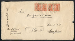 Registered Cover Sent From TAMBERÍAS To San Juan On 8/AP/1921 Franked With 20c. With Manuscript Inscription... - Autres & Non Classés