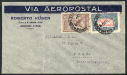 Airmail Cover Sent From Buenos Aires To Czechoslovakia On 4/FE/1933 Franked With 1.15P., With Arrval Backstamps Of... - Other & Unclassified