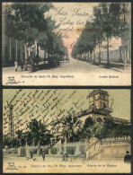 Santa Fe: Rivadavia Avenue And Palacio De La Higiene Building, Used Circa 1910, Fine Quality! - Argentine