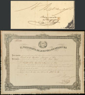 Diploma Dated 12/AP/1877 For A Consul In France, Signed By President NICOLÁS AVELLANEDA And BERNARDO DE... - Altri & Non Classificati