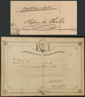 Diploma Dated 12/AP/1877 For A Consul In Spain, Signed By President BARTOLOMÉ MITRE, Fine Quality, Rare! - Sonstige & Ohne Zuordnung