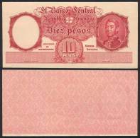 Proof Of The Front Side Of A Banknote Of 10P. Moneda Nacional, Excellent Quality, Rare! - Argentinien