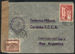 Airmail Cover Sent From Wien To Argentina On 14/SE/1946 Franked With 6S., Interesting! - Lettres & Documents