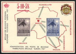 Sc.512/3, 1957 Topic Europa, The Set Printed On A Commemorative Sheet, Excellent Quality! - Andere & Zonder Classificatie