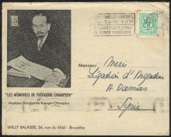 Advertising Cover (and The Original Content) Of "The Memories Of Théodore Champion", Sent By Willy Balasse... - Storia Postale