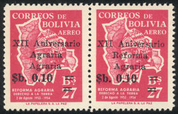 Sc.C261a, 1966 Agrarian Reform 10c. On 27B., Pair, One With VARIETY: "Agraria - Agraria" Instead Of "Reforma -... - Bolivien