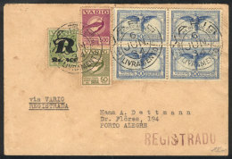 Registered Airmail Cover Sent From Livramento To Porto Alegre On 6/JUN/1934, VF Quality! - Lettres & Documents