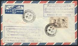 Cover With Commemorative Cachet Of The Phnom-Penh Intl. Philatelic Expo, 24/NO/1955, VF! - Camboya