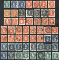 Lot Of Stamps Issued In 1867/8, All With Interesting Cancels, Some Rare. Very Fine Quality, Very Interesting For... - Chile