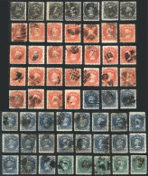 Lot Of Stamps Issued In 1867/8, All With Interesting Mute Cancels, Some Rare. Very Fine Quality, Very Interesting... - Chile