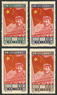 Sc.31/34, 1950 Mao Tse-tung, Cmpl. Set Of 4 Values, ORIGINAL Set, MNH (issued Without Gum), VF Quality, Rare!... - Autres & Non Classés