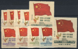 Sc.1L157/1L161, 1950 Flags, Cmpl. Set Of 5 Values, ORIGINAL Set + Complete Set Of Reprints, Mint Lightly Hinged... - Nordostchina 1946-48