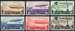 Sc.C12/C17, 1933 Zeppelin, Cmpl. Set Of 6 Values, Mint Lightly Hinged, Fine Quality - Cirenaica