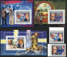 Issues Of 1989: Pope And Rotary, 2 Stamps + 3 Souvenir Sheets, Excellent Quality! - Komoren (1975-...)