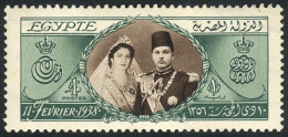 Yvert 209, 1938 Royal Couple, MNH But With Tiny Stain Spots On Gum, Catalog Value Euros 150, Low Start! - Other & Unclassified