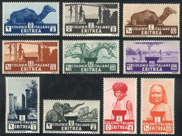 Sc.158/167, 1934 Animals, Typical Costumes, Etc., Cmpl. Set Of 10 Values, Mint Lightly Hinged, Fine To VF Quality! - Erythrée