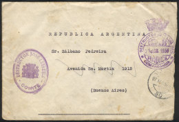 CIVIL WAR: Cover Sent With Postal Franchise Of Battleship "DESTRUCTOR JOSE LUIS DIEZ" To Argentina On 27/AU/1936,... - Andere & Zonder Classificatie