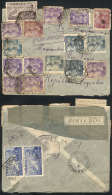 Airmail Cover Sent From Barcelona To Argentina On 30/OC/1940 With Colorful Postage Of 6.50Pts., With Defect... - Otros & Sin Clasificación