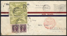 Airmail Cover Sent From Los Angeles To Germany On 17/OC/1933 Franked With 30c., Handsome. - Marcophilie