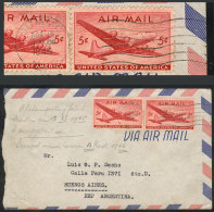 POSTMARK DATE ERROR: Airmail Cover Sent To Argentina Franked With 10c. (with Stamps Issued In 1946), Cancelled... - Storia Postale