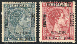 Sc.72/73, 1879 2 Overprinted Values, VF Quality, With Small Guarantee Marks Of A. Roig On Back, Catalog Value... - Philippinen