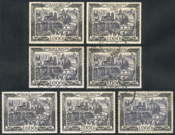 Yvert 29, 1950 View Of Paris, 7 Used Examples, Fine To VF Quality, Catalog Value Euros 210. - Other & Unclassified