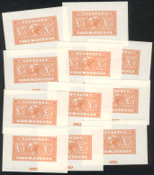 Sc.93, 1882 5£ Orange, Reproduction In Sheet With Gum, Lot Of 11 Sheets Of Excellent Quality! - Autres & Non Classés