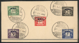 Sc.J1/J5, The Complete Set On A Card With Postmarks Of Rhodes 31/MAR/1947, The Last Day Of The British Occupation! - Occup. Britannica MEF