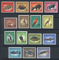 Sc.39/52, 1968 Animals, Birds, Fish, Complete Set Of 15 Values, Excellent Quality! - Guiana (1966-...)