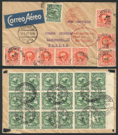 Airmail Cover Sent From Cochabamba To Berlin On 20/MAR/1932 With Spectacular Postage On Front And Back, VF Quality! - Honduras