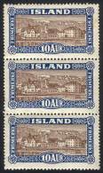 Yvert 116, Vertical Strip Of 3, Never Hinged, The Top Stamp With Light Stain Points, The Rest Excellent, Catalog... - Otros & Sin Clasificación