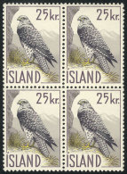 Sc.323, 1959/60 25Kr. Gyrfalcon, MNH Block Of 4, VF Quality! - Altri & Non Classificati