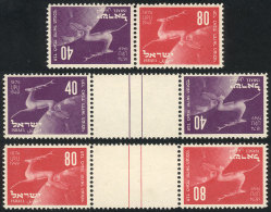 Yvert 27a + 27b + 28b, 1950 UPU 75 Years, The Set In Tete-beche Pair + Both Values In Tete-beche Pairs With... - Andere & Zonder Classificatie