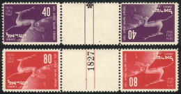 Yvert 27b + 28b, 1950 UPU 75 Years, Tete-beche Pairs With Gutters, MNH, VF Quality, Catalog Value Euros 120 - Autres & Non Classés