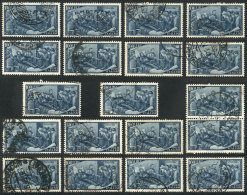 Yvert 527, 1948 Risorgimento 100L., 19 Used Examples, VF General Quality, Catalog Value Euros 570 - Unclassified