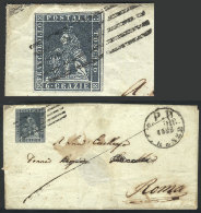 Folded Cover Sent From Firenze To Roma On 20/DE/1853, Franked By Sc.7 Of Toscana (3 Ample Margins, Just At Top),... - Non Classificati