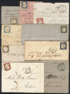 9 Letters Or Folded Covers Used Between 1857 And 1861, Franked With Sardinia Stamps, Some Scarce Colors, Nice... - Non Classificati