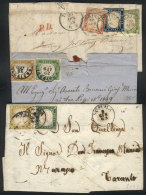 3 Letters Or Folded Covers Used Between 1858 And 1863, Franked With Nice Combinations Of Sardiania Stamps, Very... - Sin Clasificación