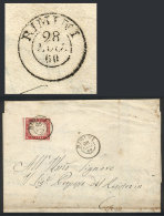 Folded Cover Used In Rimini On 28/JUL/1860, Franked With 40c., Very Nice! - Ohne Zuordnung