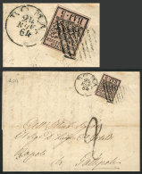 Folded Cover Sent From Roma To Gallipoli On 24/NO/1864, Franked By Sc.6 Of Vatican States (US$50 On Cover!), Very... - Sin Clasificación