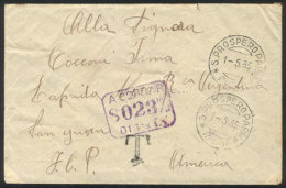 Cover Sent Without Postage From S. Prospero To San Juan (Argentina) On 1/MAY/1935, With Interesting POSTAGE DUE... - Unclassified