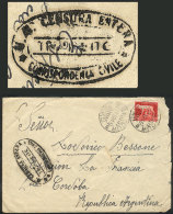 Cover Franked With 5L., Sent From Cavour To Argentina On 21/DE/1945, With Interesting Oval Censor Mark! - Sin Clasificación