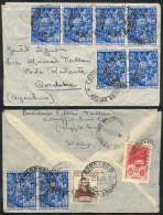 Airmail Cover Sent From Correggio To Argentina On 25/AU/1950 With Spectacular Postage Of 460L. Consisting Of... - Non Classés