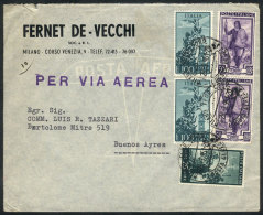 Airmail Cover Franked With 325L., Sent From Milano To Argentina On 21/MAR/1951, VF! - Non Classés