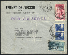 Airmail Cover Franked With 460L., Sent From Milano To Argentina On 7/AU/1951, VF! - Non Classificati