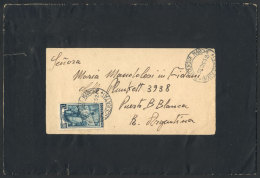 Mourning Cover Franked With 12L. Of "Lavoro" Issue ALONE, Sent From Civitanova To Argentina On 30/DE/1952, Very... - Non Classificati