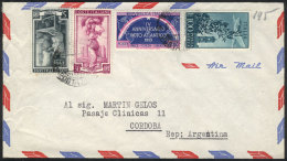 Airmail Cover Sent From Roma To Argentina On 17/AU/1953 Franked With 195L. Including Sassone 724 + Other Values, VF... - Non Classificati