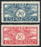 Sc.E2/3, 1920 Horses, Compl. Set Of 2 Values, Very Lightly Hinged, Excellent Quality, Catalog Value US$50. - Fiume